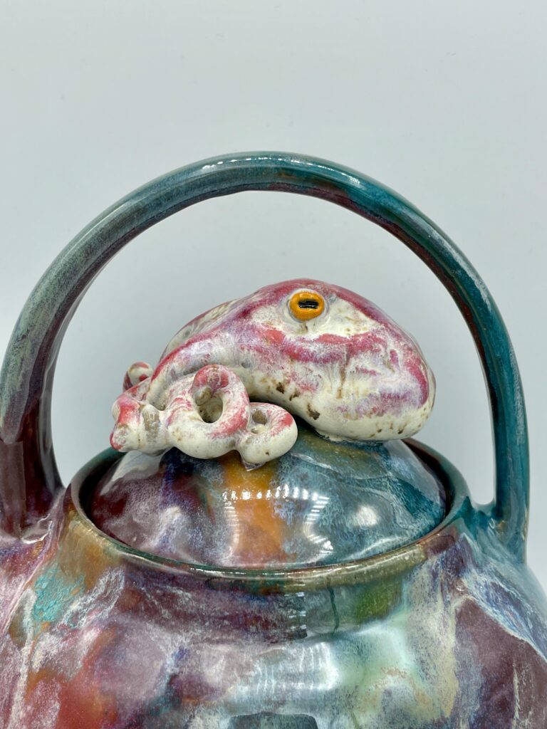 RAINBOW OCTOPUS TEAPOT -- DETAIL