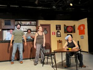 Larry LaRose (Stan), Taylor Peppers (Jason), Cristian Hernandez (Oscar), Emily Canavan (Tracey) and Lauren Barnes (Jessie). Photo credit Bob Kleinberg