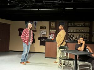 Taylor Peppers (Jason), Melvin Smith (Evan) and Joshua Prescott (Chris). Photo credit Bob Kleinberg